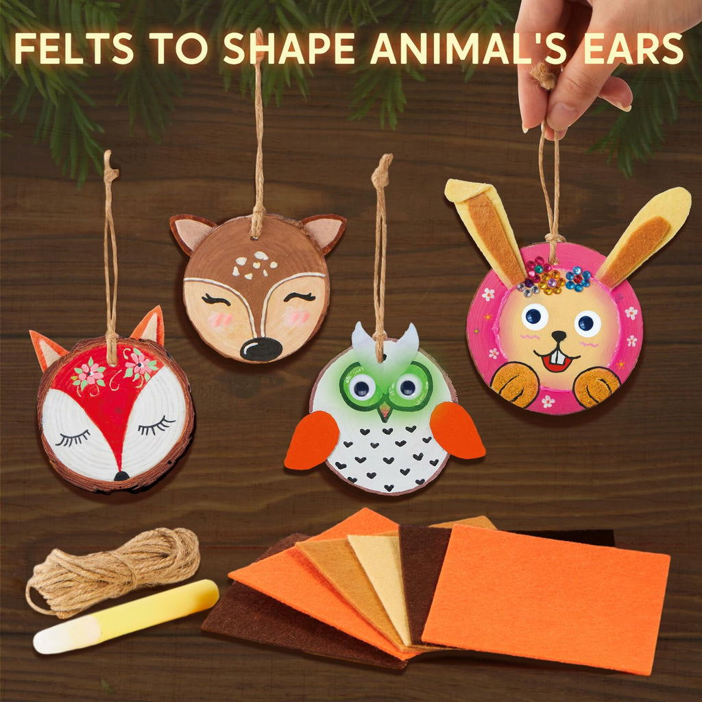[Like_new] Klever Kits Wooden Painting Craft Kit Glow in Dark Wood Slices Kids Ages 6-12