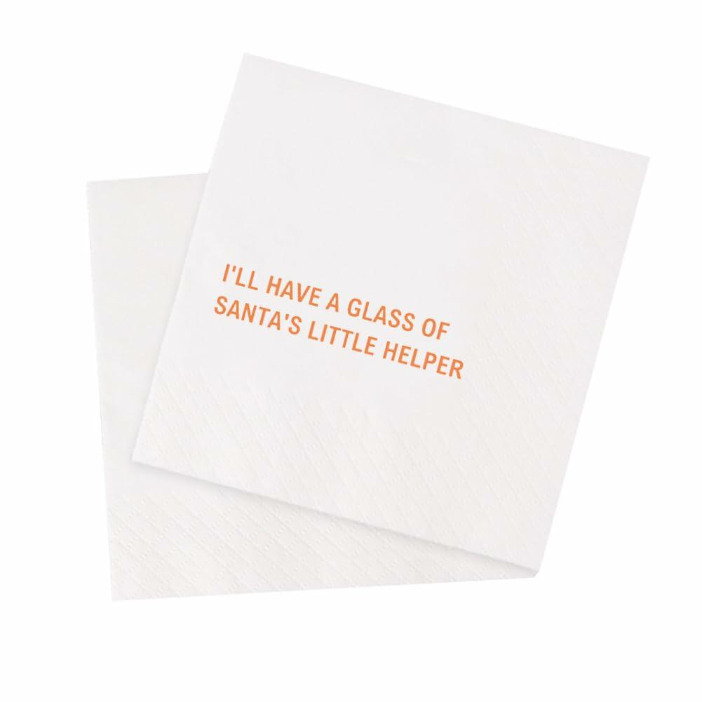 VOWFOO Funny Quotes Cocktail Napkins Holiday Party 4.5x4.5 100pcs 2-Ply