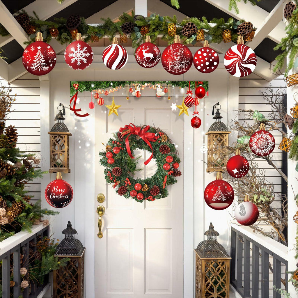 24pcs Red Peppermint Candy Ornaments & Yard Signs Christmas Tree Decor