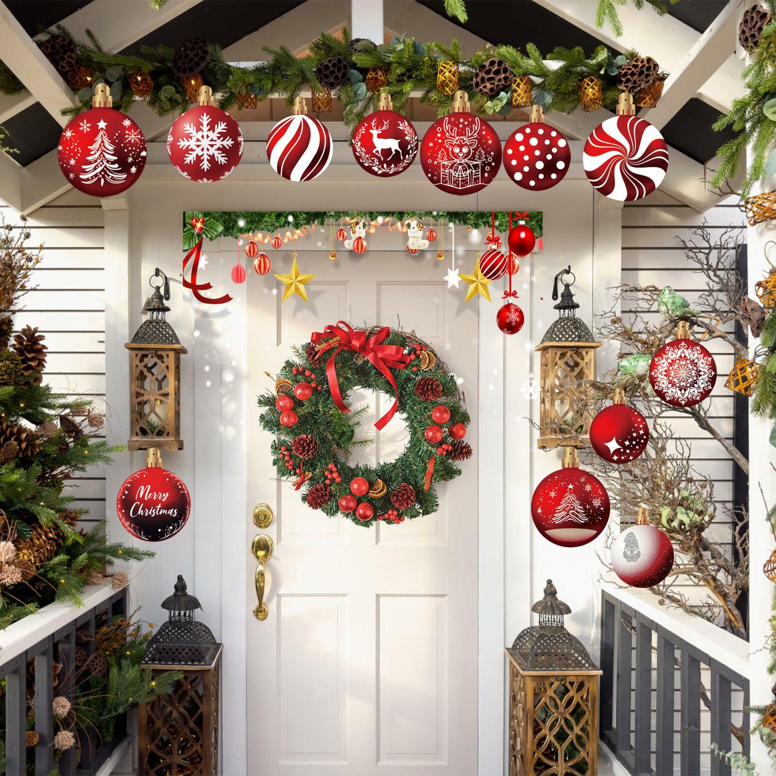24pcs Red Peppermint Candy Ornaments & Yard Signs Christmas Tree Decor