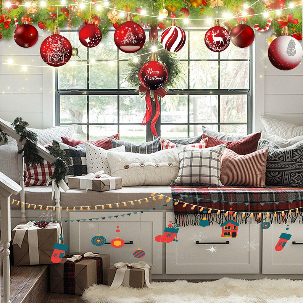 24pcs Red Peppermint Candy Ornaments & Yard Signs Christmas Tree Decor