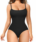 ZOPEUSI Thong Shapewear Bodysuit Tummy Control Seamless Square Neck Size L Black