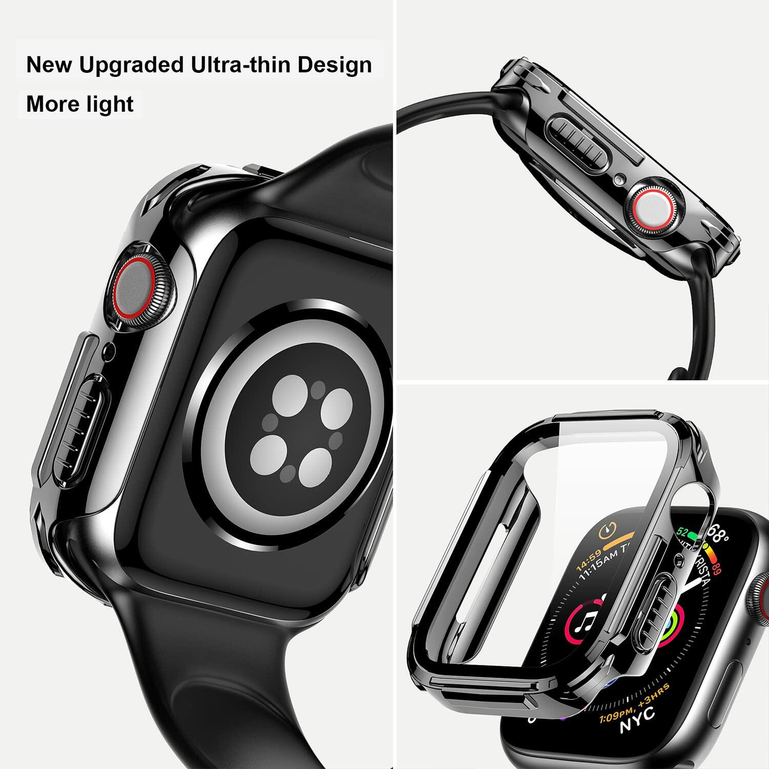 Mesime Rugged Case Apple Watch Series 8 7 41mm Grey with Tempered Glass