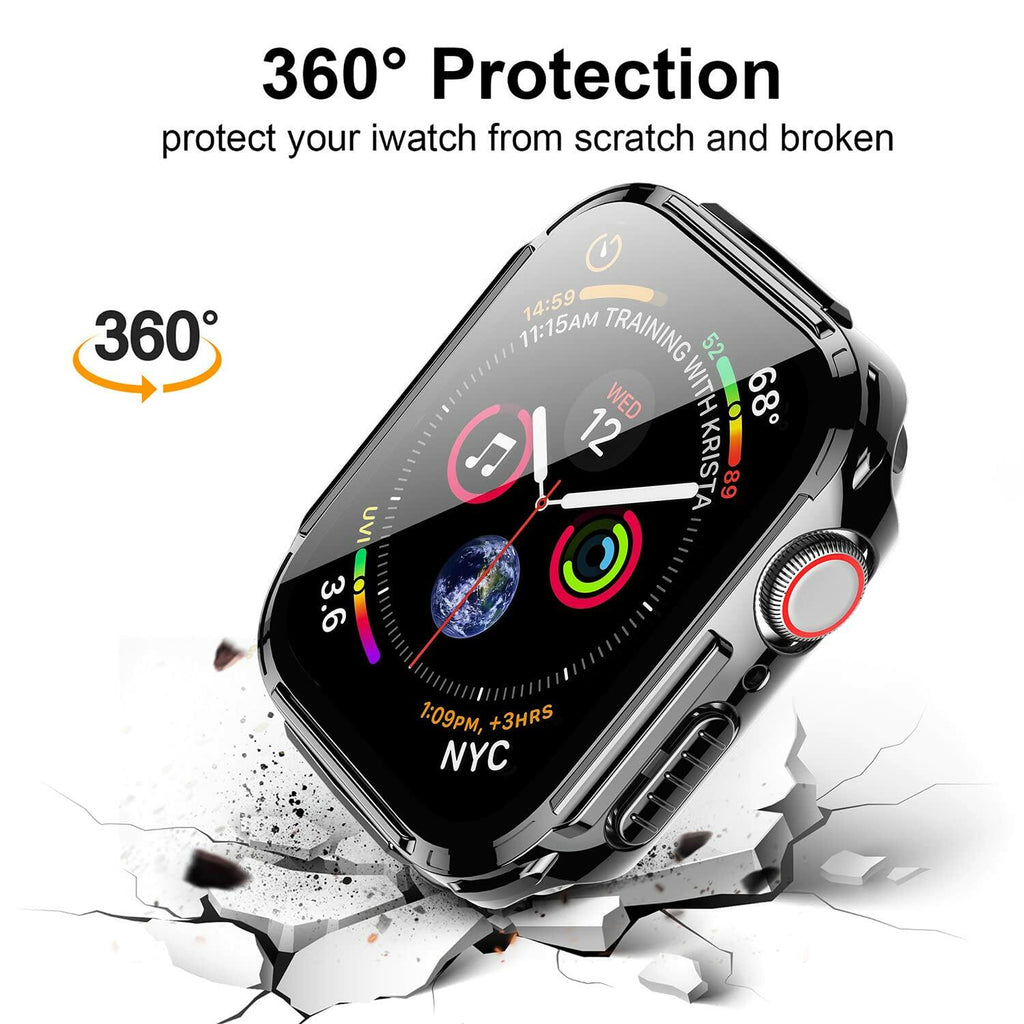 Mesime Rugged Case Apple Watch Series 8 7 41mm Grey with Tempered Glass