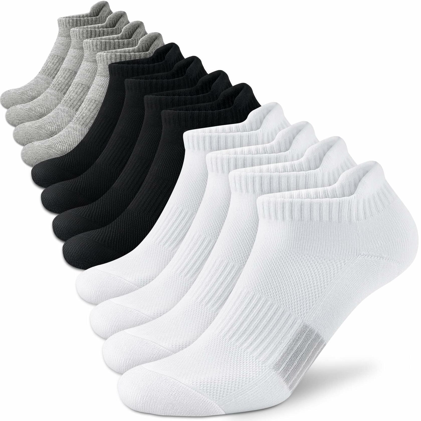 Amutost Womens Athletic Ankle Socks No Show Cushioned 6 Pairs Size M