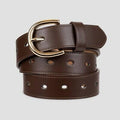 A New Day Women's Laser Cut Leather Belt Brown Adjustable Strap Size L