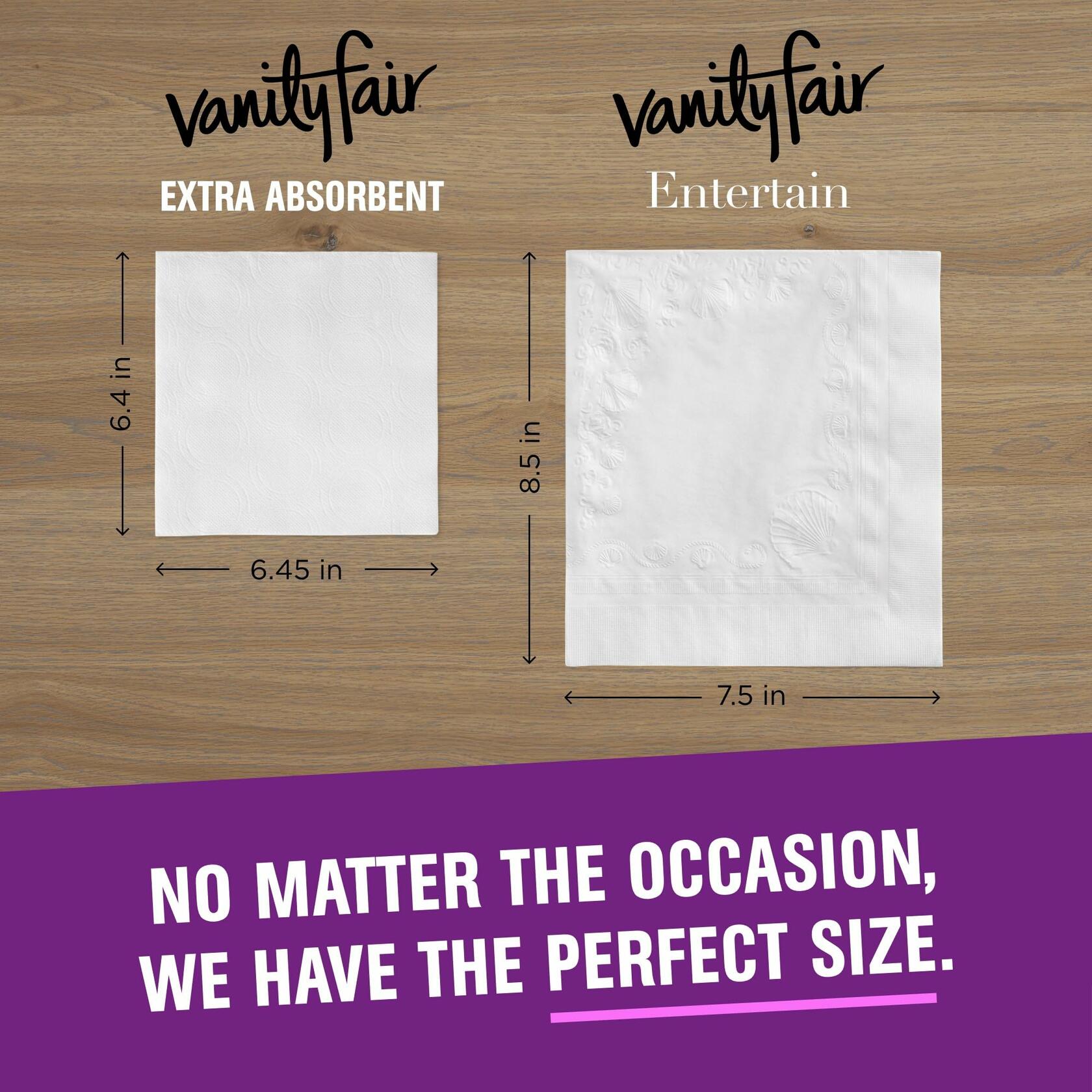 Vanity Fair Premium Paper Napkins Extra Absorbent White 160 Count