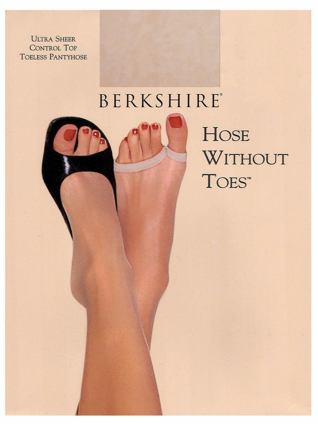 [Like New] Berkshire Womens Ultra Sheer Control Top Hose Without Toes Pantyhose Nude Size 3