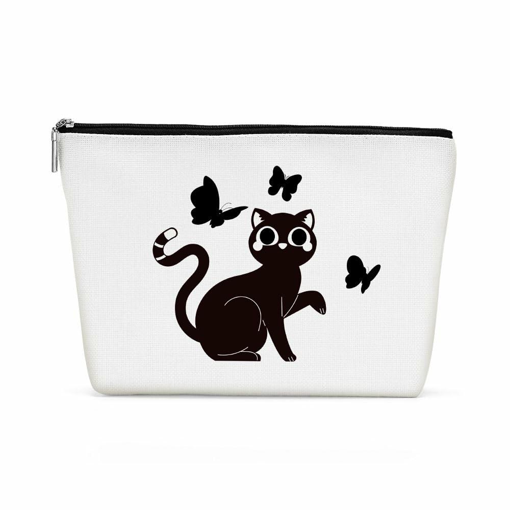 Henhesaha Cute Cat Mom Makeup Bag Travel Toiletry Bag for Women