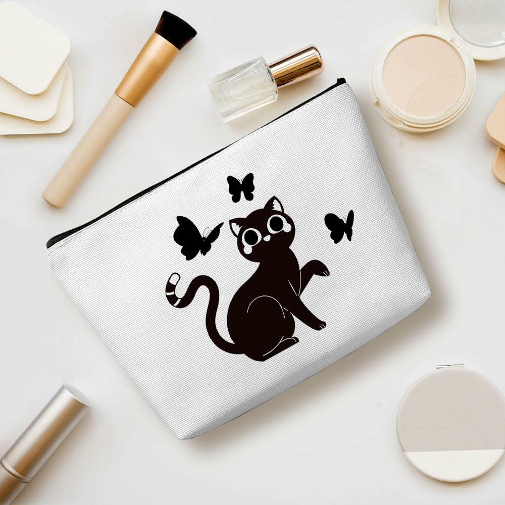 Henhesaha Cute Cat Mom Makeup Bag Travel Toiletry Bag for Women