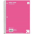 up&up Wide Ruled 1 Subject Spiral Notebook Pink 70 Pages 3 Hole Punched