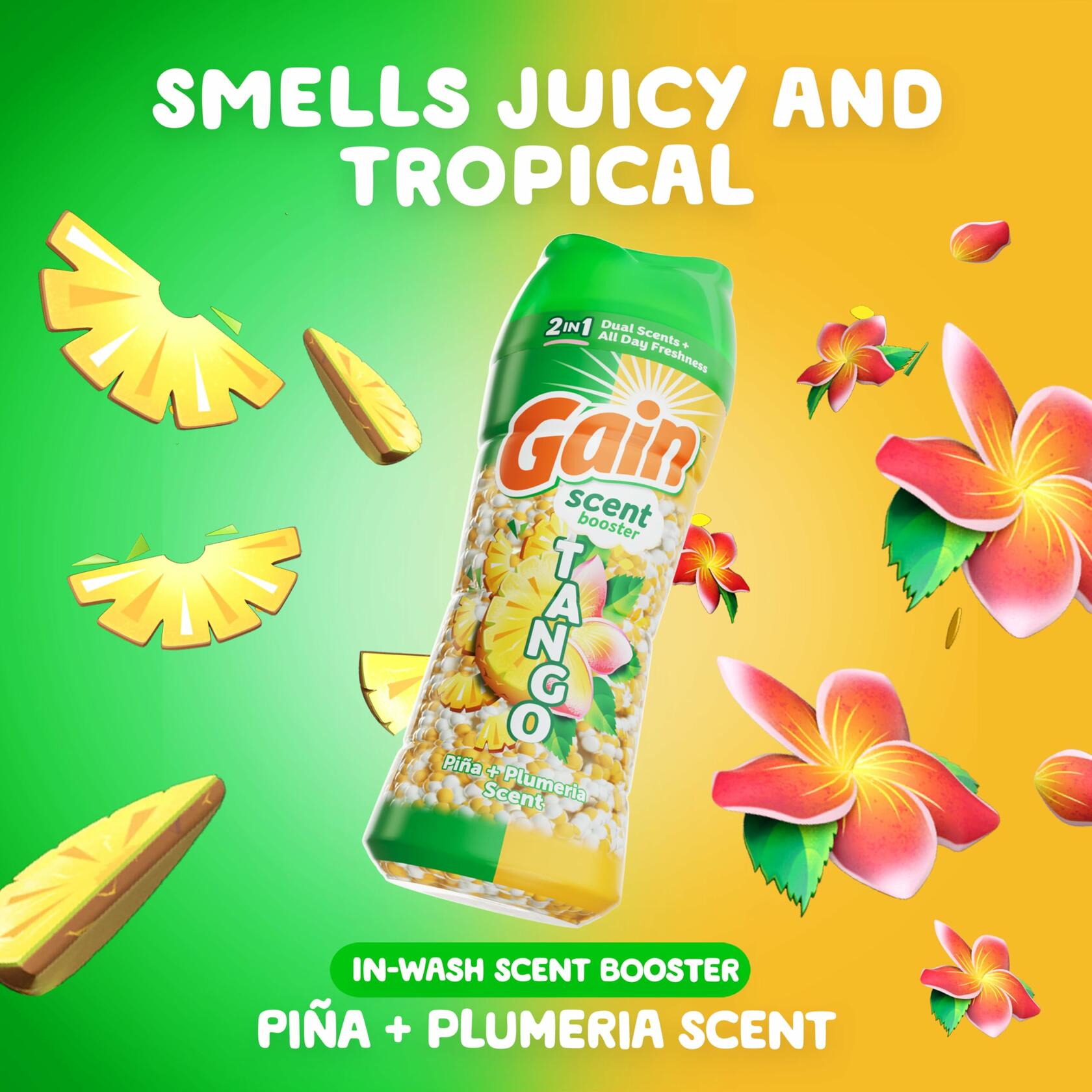 Gain Tango 2-in-1 Laundry Scent Booster Beads Piña Plumeria Scent 21.1oz
