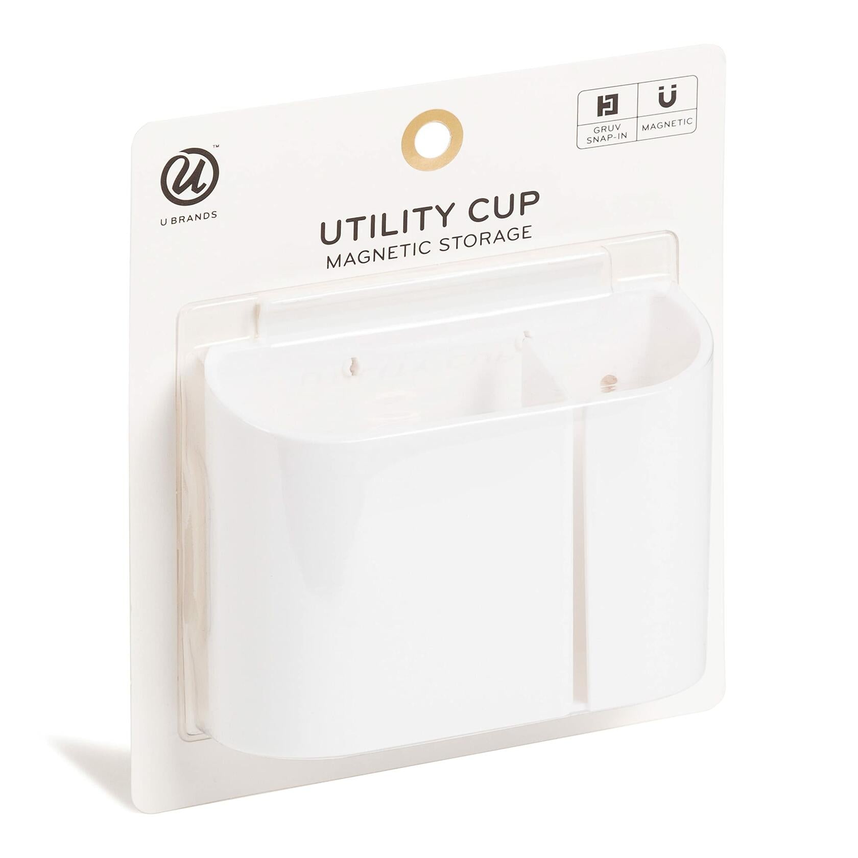 [Like New] U Brands Gruv Magnetic Utility Cup White 3.25x4.25 Utility Cup