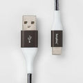 Heyday USB-C to USB-A Braided Cable 4ft Black/White/Gunmetal