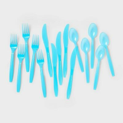 [Like New] Sun Squad™ Blue Disposable Flatware Sets 24ct