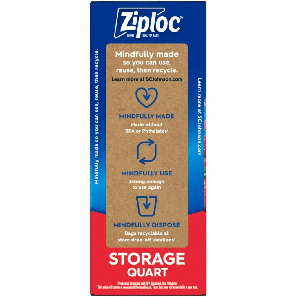 Ziploc Double Zipper Storage Bags Clear Plastic 0.6 lbs Size 2.5