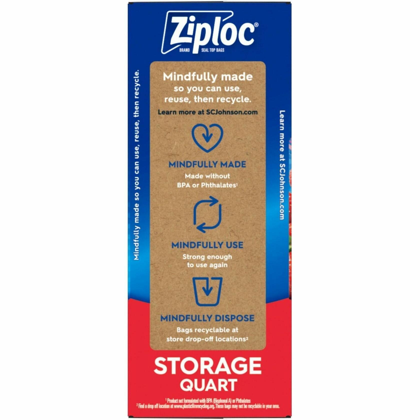 Ziploc Double Zipper Storage Bags Clear Plastic 0.6 lbs Size 2.5