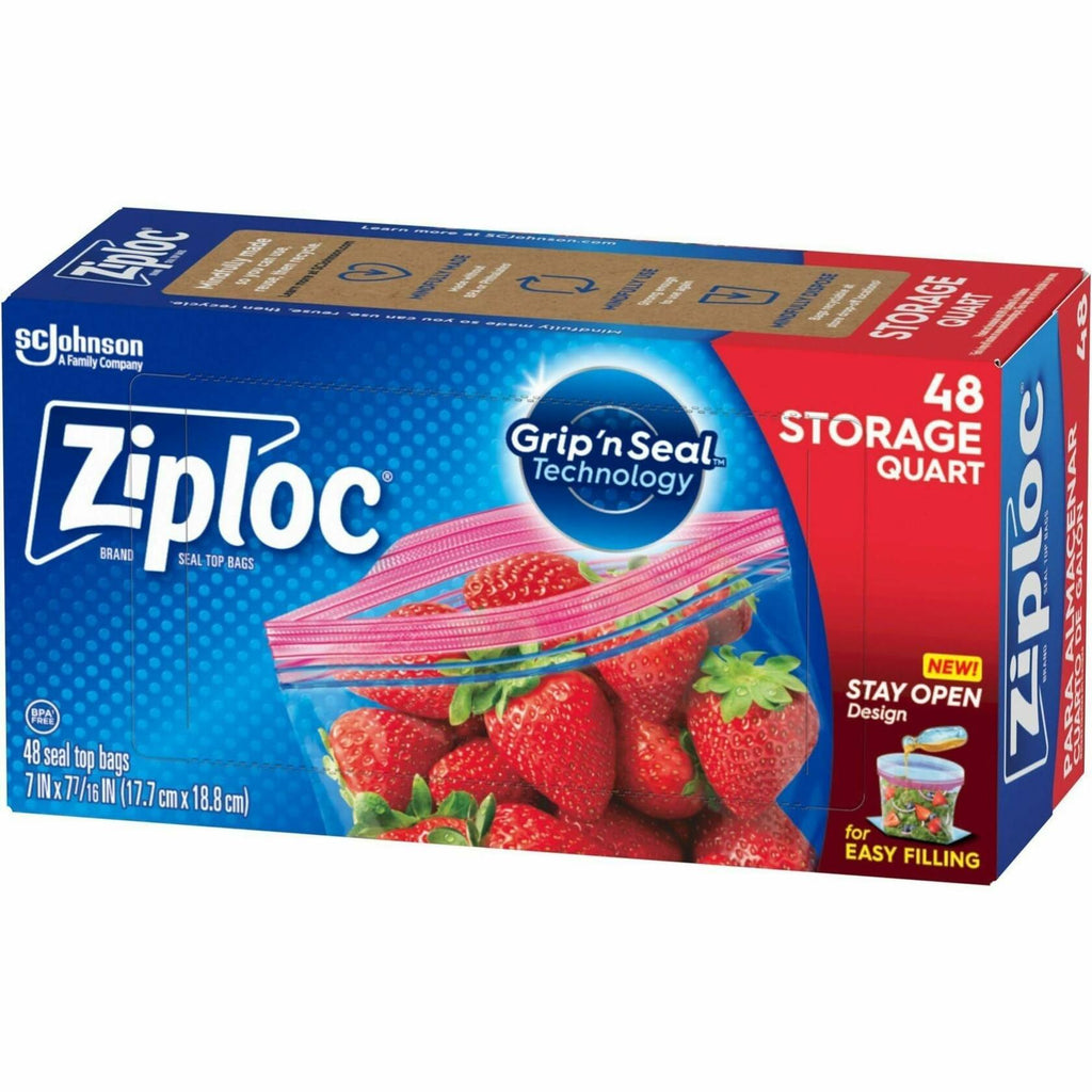 Ziploc Double Zipper Storage Bags Clear Plastic 0.6 lbs Size 2.5