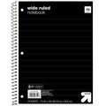 up&up™ Wide Ruled Black 1 Subject Spiral Notebook 70 Pages 3-Hole