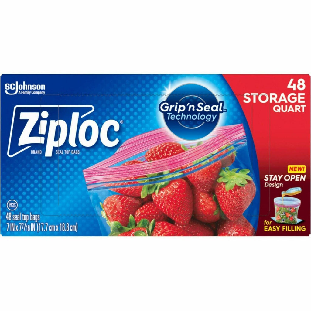 Ziploc Double Zipper Storage Bags Clear Plastic 0.6 lbs Size 2.5