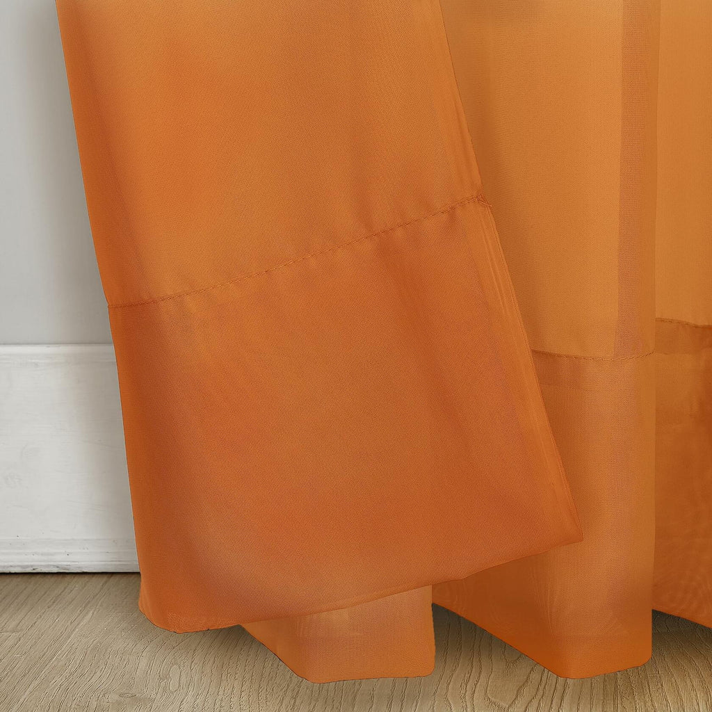 No. 918 Calypso Sheer Voile Rod Pocket Curtain Panel Orange 59x84