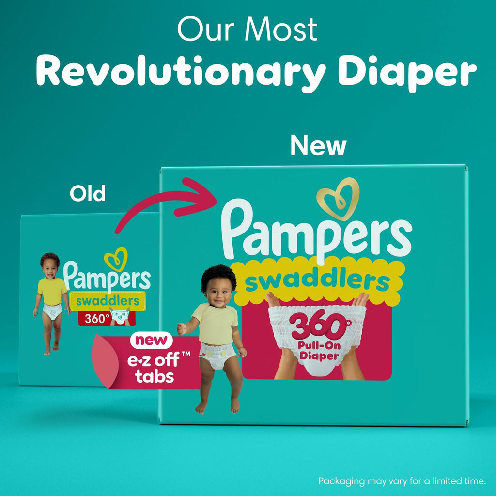 Pampers Swaddlers 360° Diapers White Leakproof Comfy Dry 17 Count Size 5