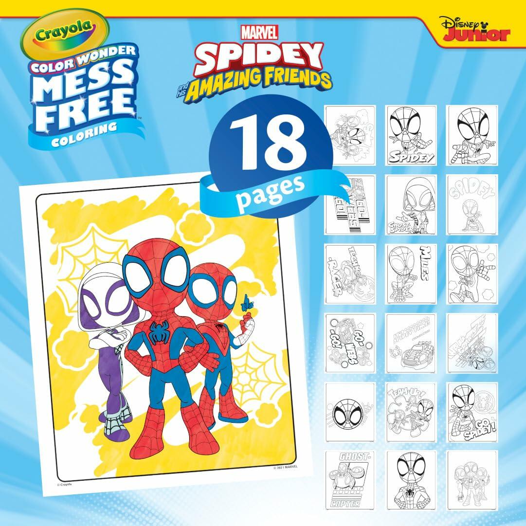 Crayola Spiderman Color Wonder Coloring Set 18 Mess Free Pages for Kids