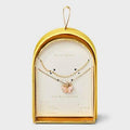 A New Day™ 14K Gold Dipped Cubic Zirconia Rose Quartz Butterfly Pendant Necklace
