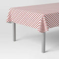 Wondershop Christmas Red Striped PEVA Vinyl Tablecloth 84x60 Rectangular