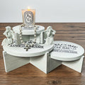 Wood Round Display Riser Set 3 PCS Large 10/8/6 White Farmhouse Decor