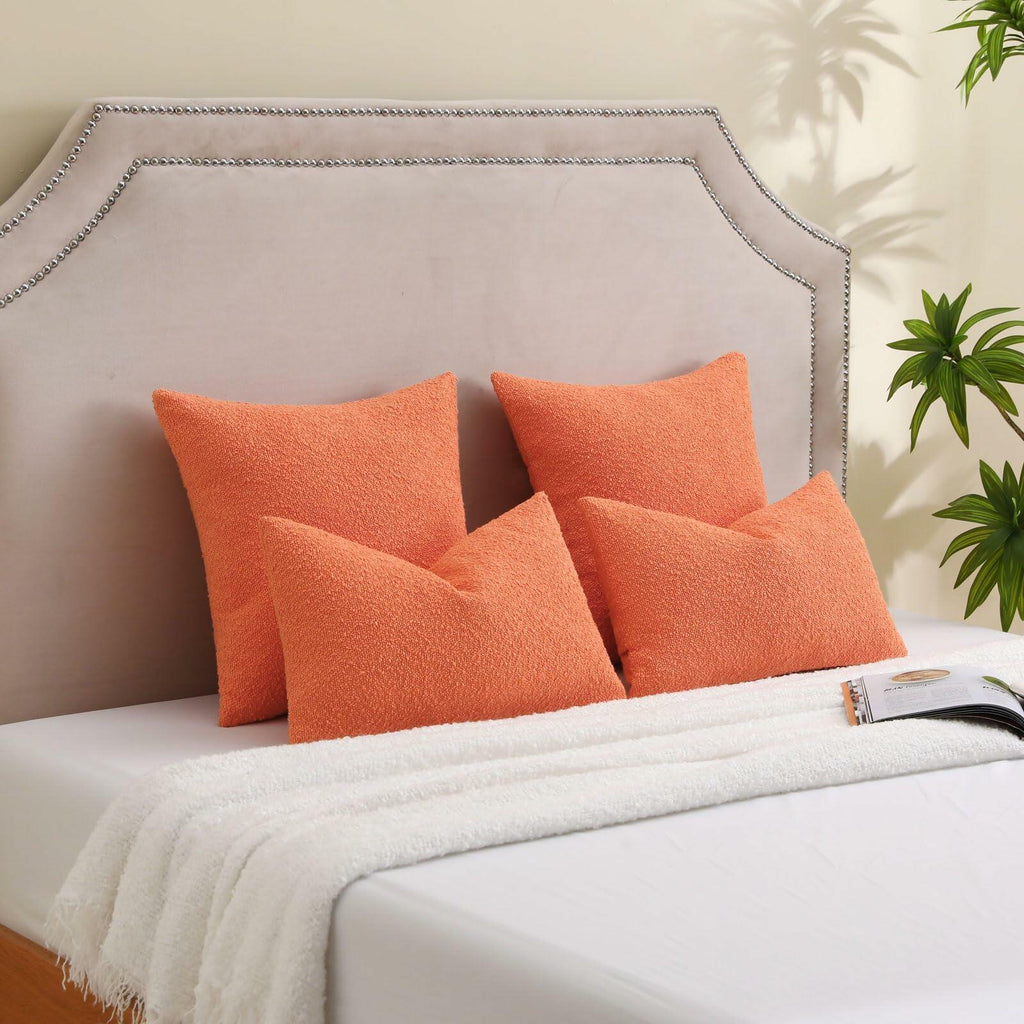 FUTEI Pack of 2 Orange Decorative Throw Pillow Covers 12x20 Inch Soft Cozy