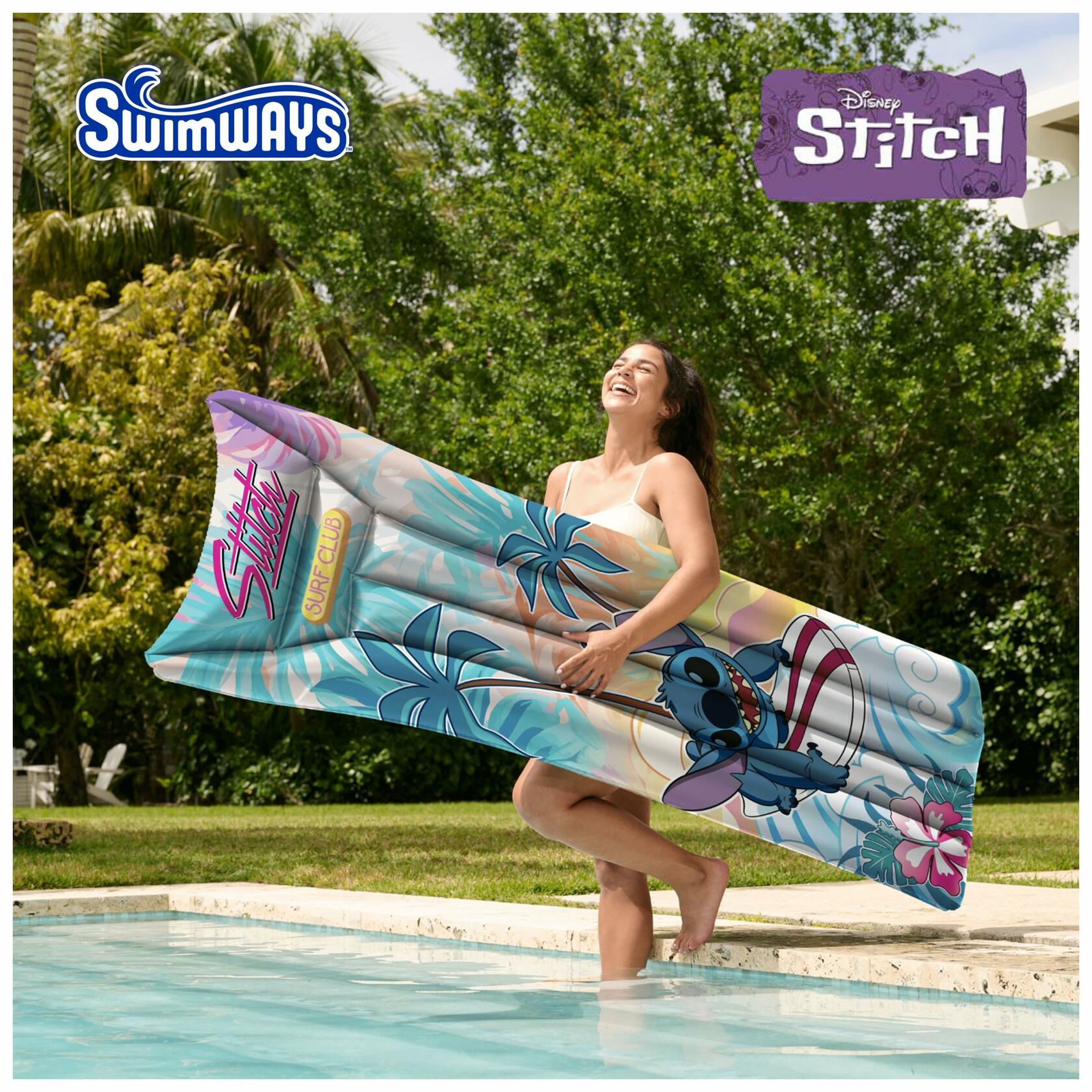 SwimWays Stitch Suntanner Inflatable Pool Float Teens 14+ Kids Pool Toy