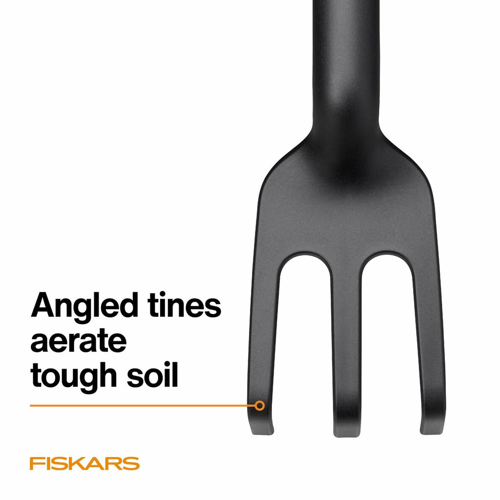 Fiskars Eco Cultivator Wide Angled Tines Ergonomic Handle Black