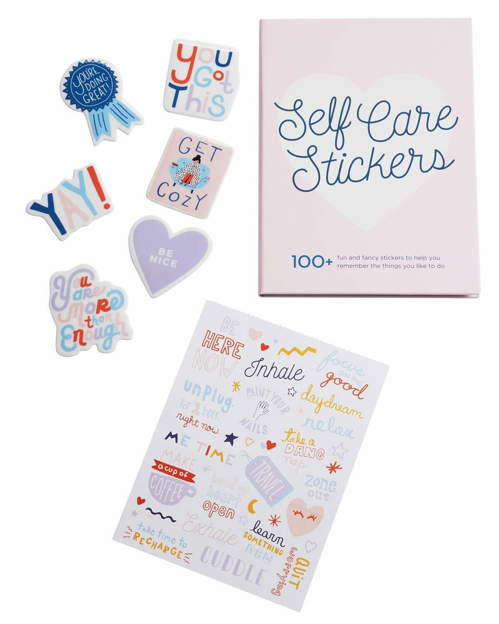 [Like New] WORLD TRAVELER Self Care Sticker Book Folio Hardcover 5x7 Art Stickers