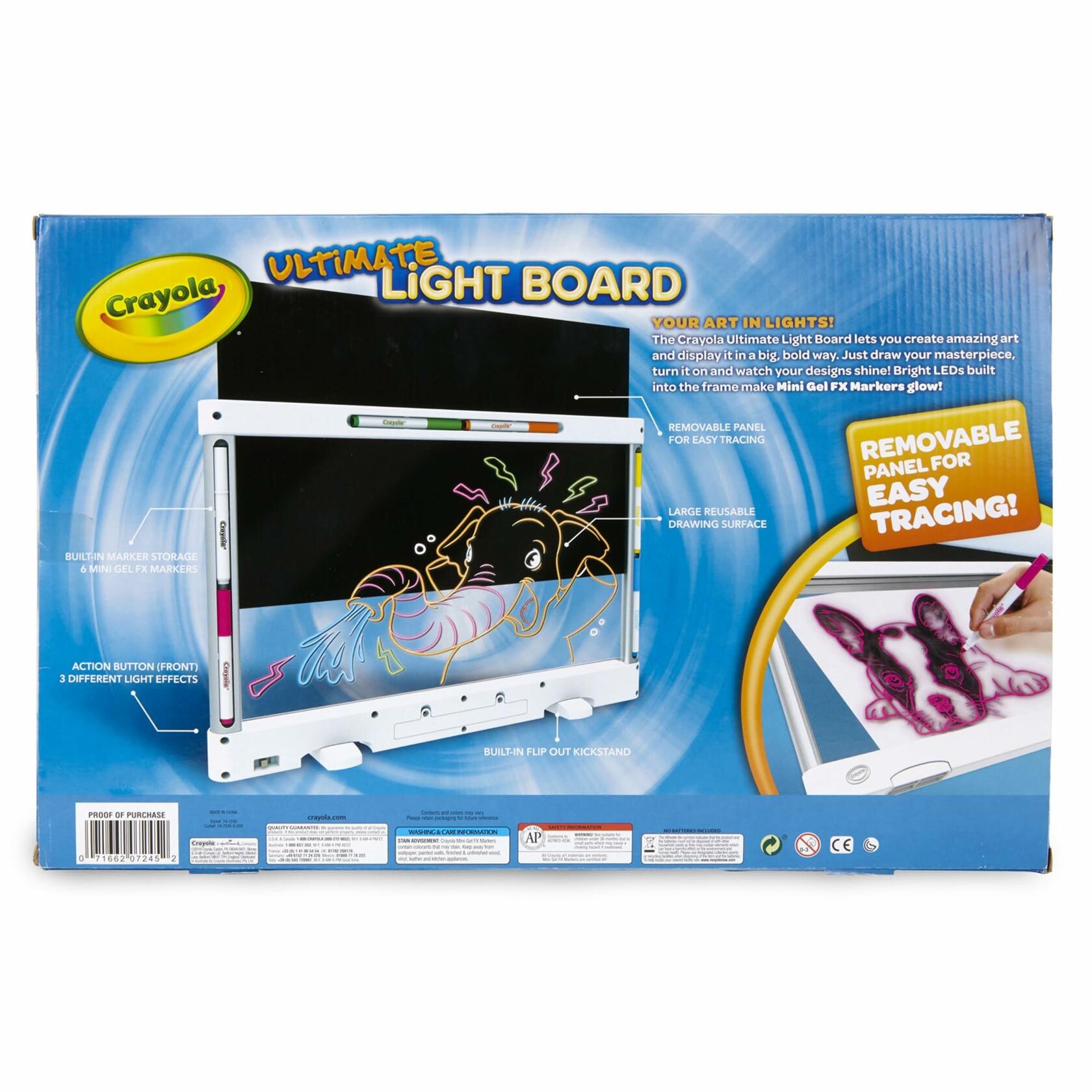 Crayola Ultimate Light Board 7-Piece Set LED Drawing & Tracing Toy
