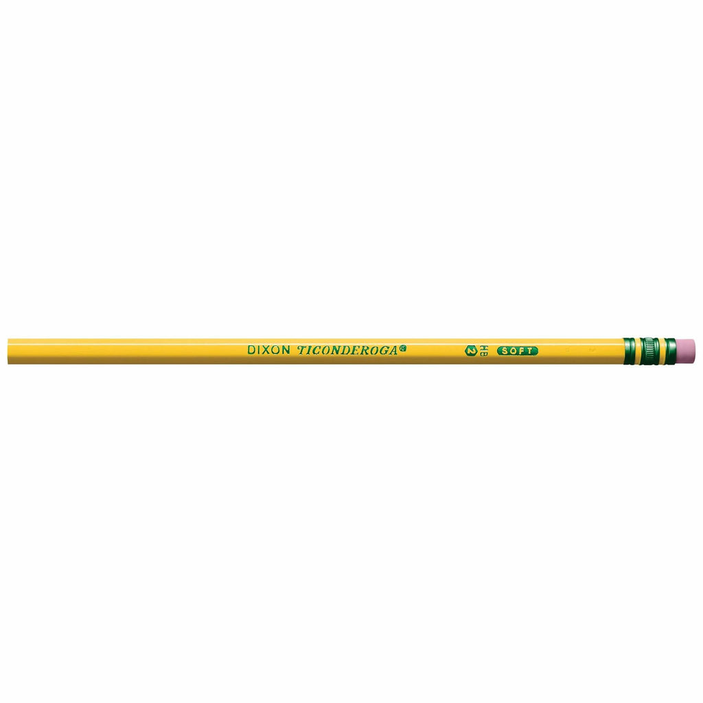 Ticonderoga Wood-Cased Pencils Unsharpened 2 HB Soft Yellow 12 Count