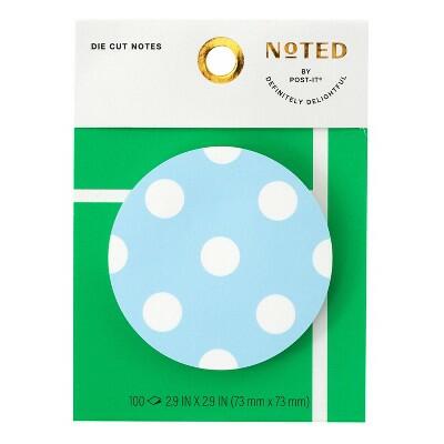 Post-it Sports Court Pickleball Sticky Notes 3x3 Round Blue 100 Sheets
