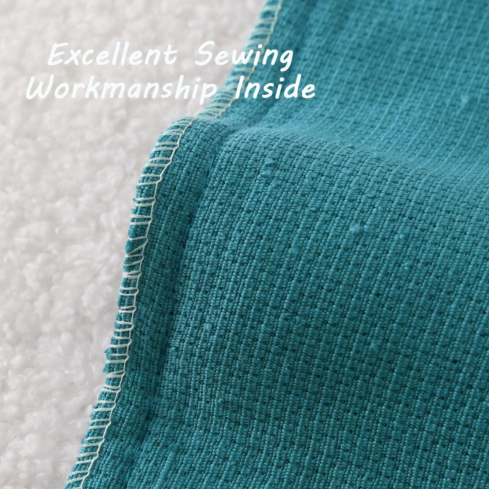 FUTEI Teal Blue Throw Pillow Covers 16x16 Inch Pack of 2 Cozy Boucle