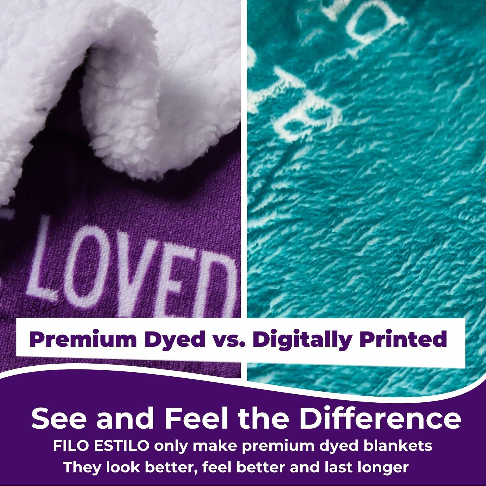 FILO ESTILO Love You Mom Sherpa Throw Blanket 60x50 Purple Violet