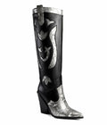 ANN CREEK Women’s Boma Western Knee-High Boots Black/White Snake 6.5