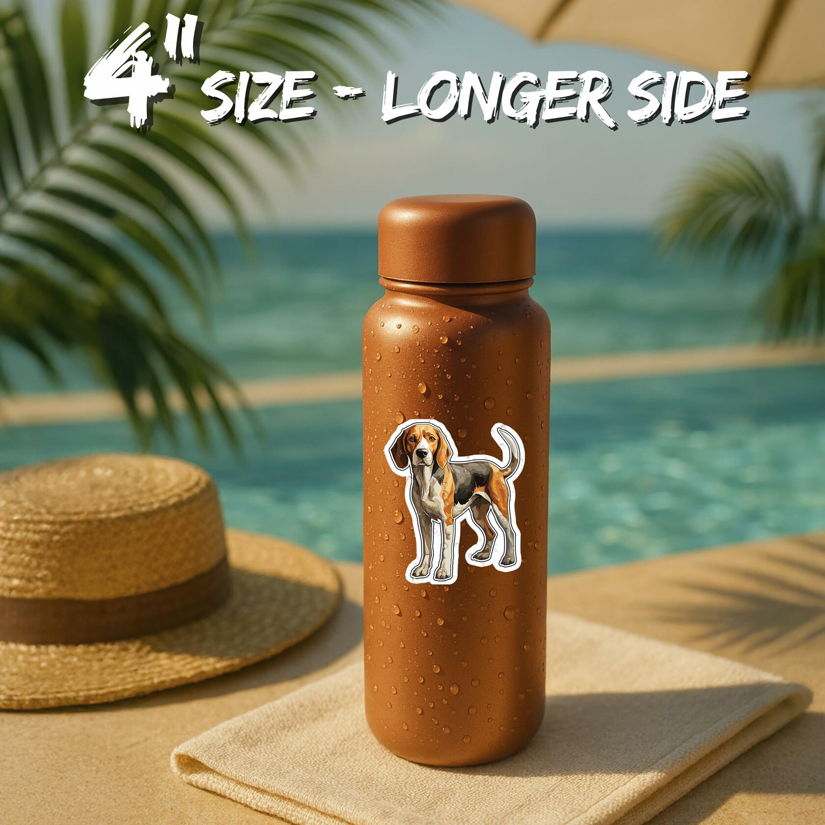 Foxhound Sticker 4 Inch Waterproof Vinyl Decal Durable Long-Lasting