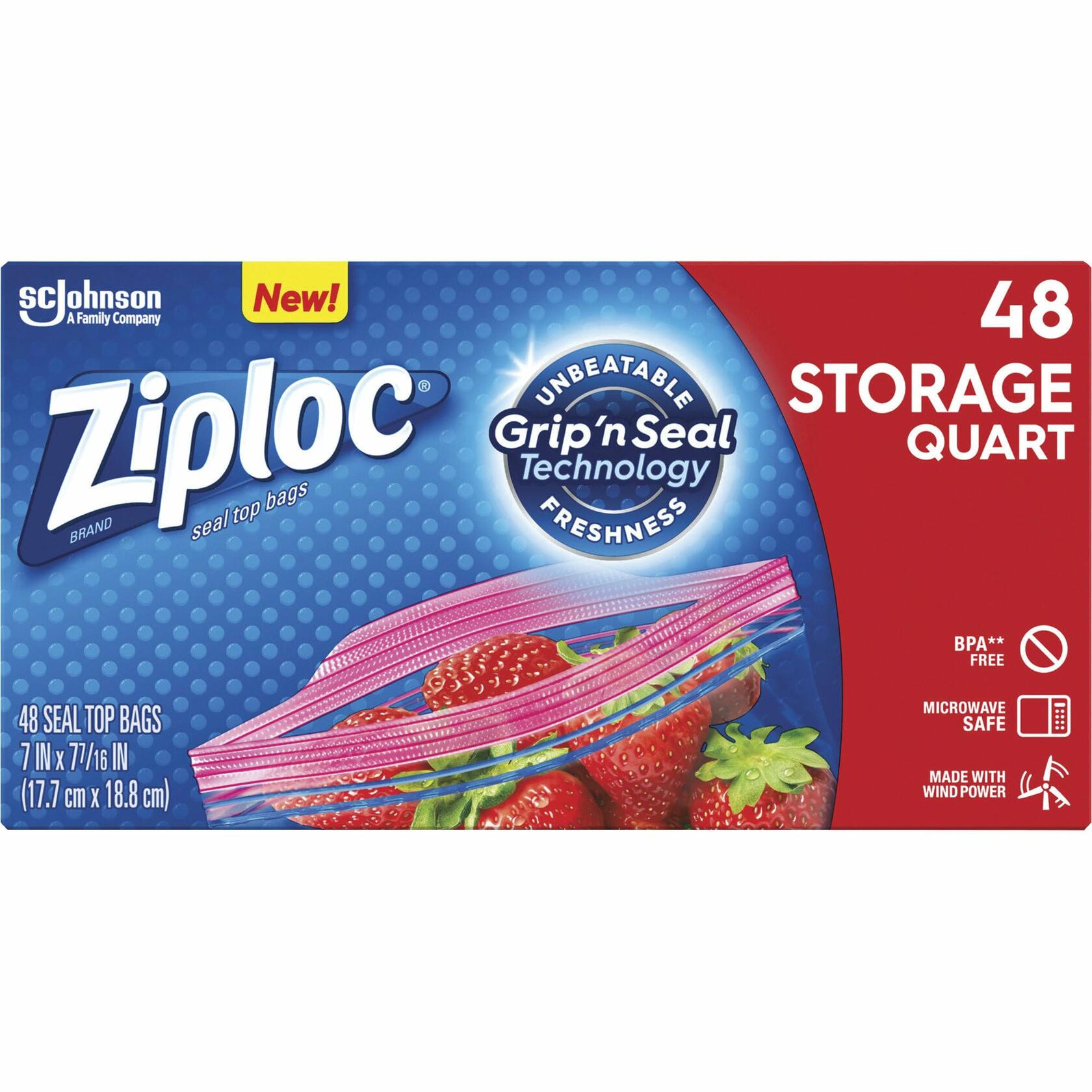 Ziploc Double Zipper Storage Bags Clear Plastic 0.6 lbs Size 2.5