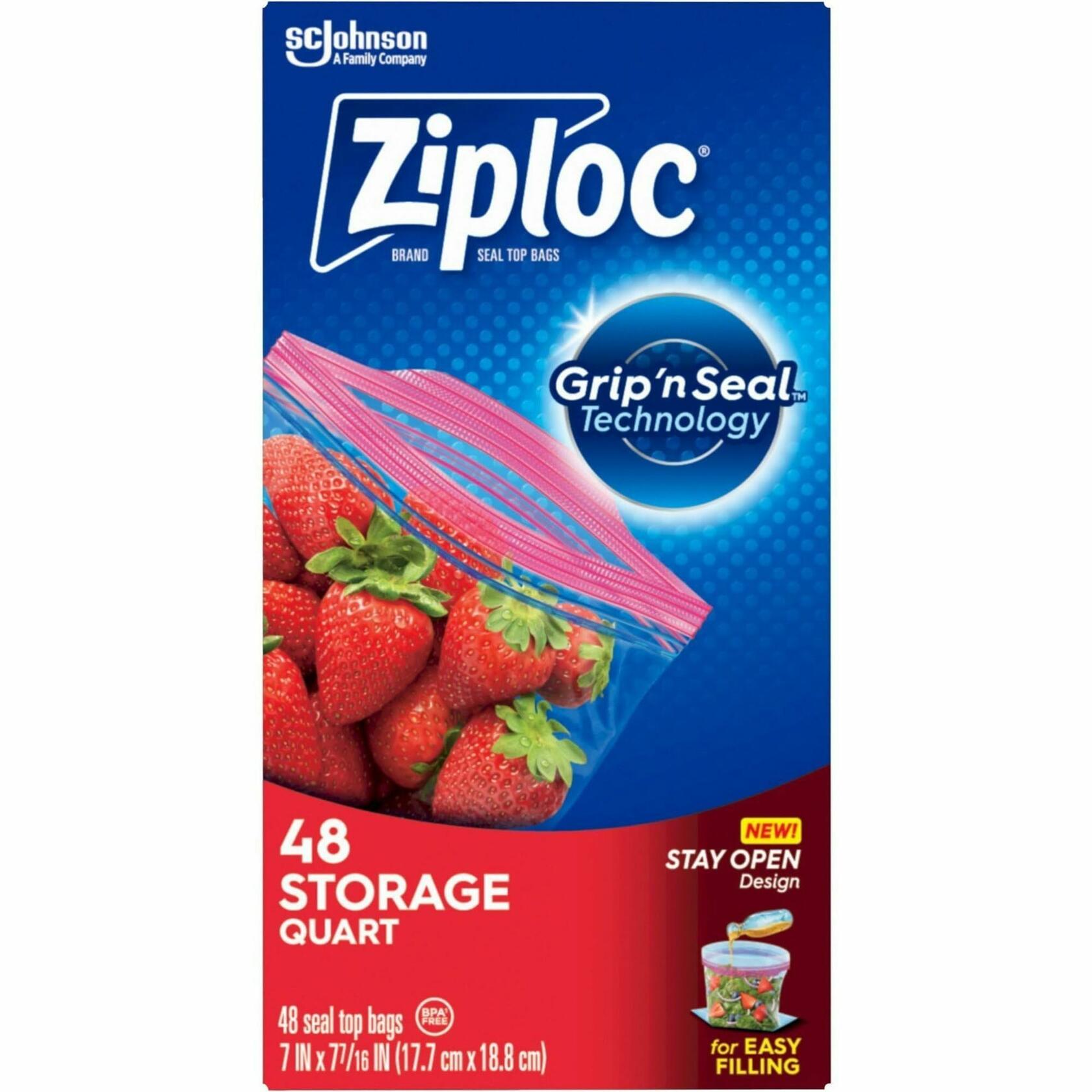 Ziploc Double Zipper Storage Bags Clear Plastic 0.6 lbs Size 2.5