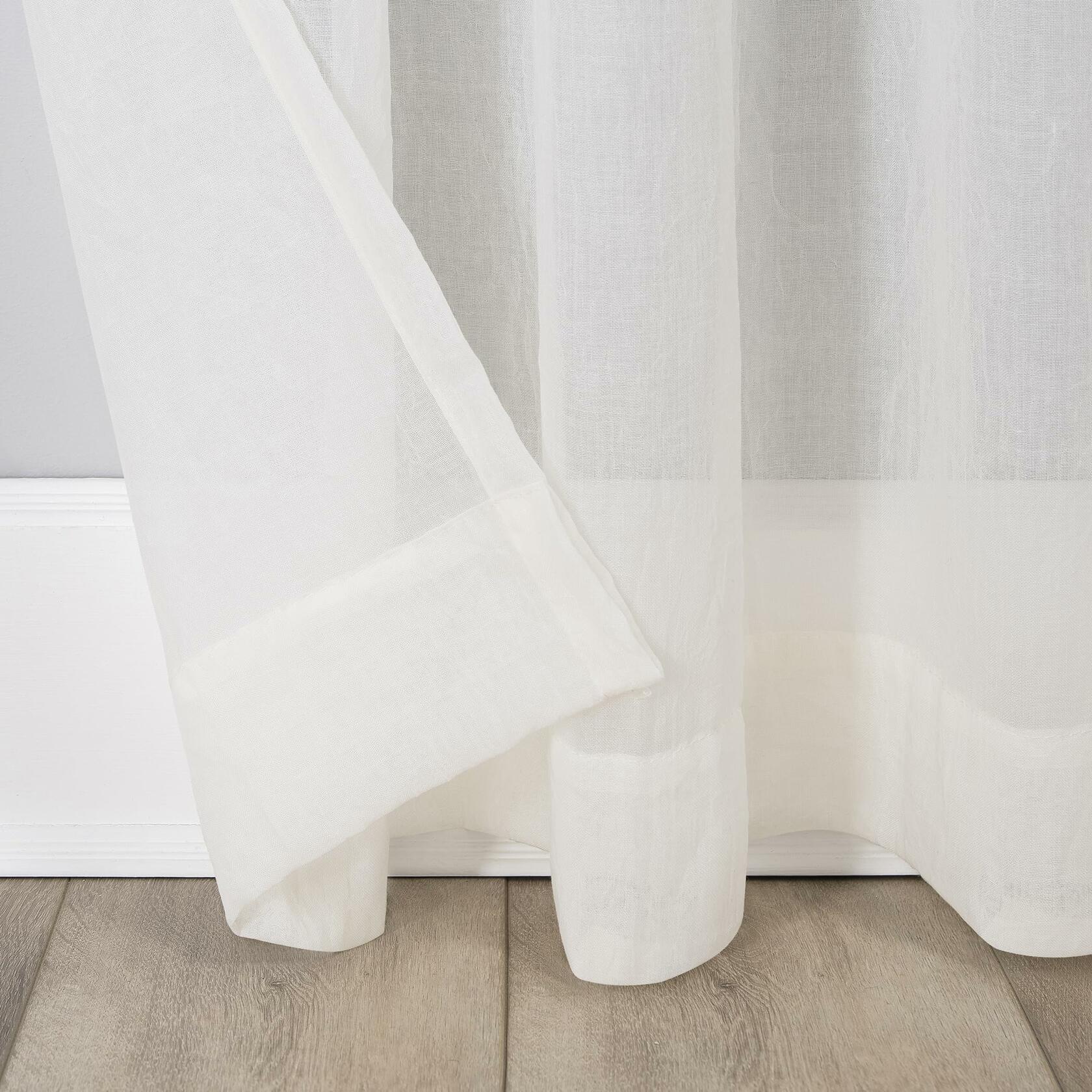No. 918 Tayla Crushed Texture Semi-Sheer Rod Pocket Curtain Panel 50x108 Cream