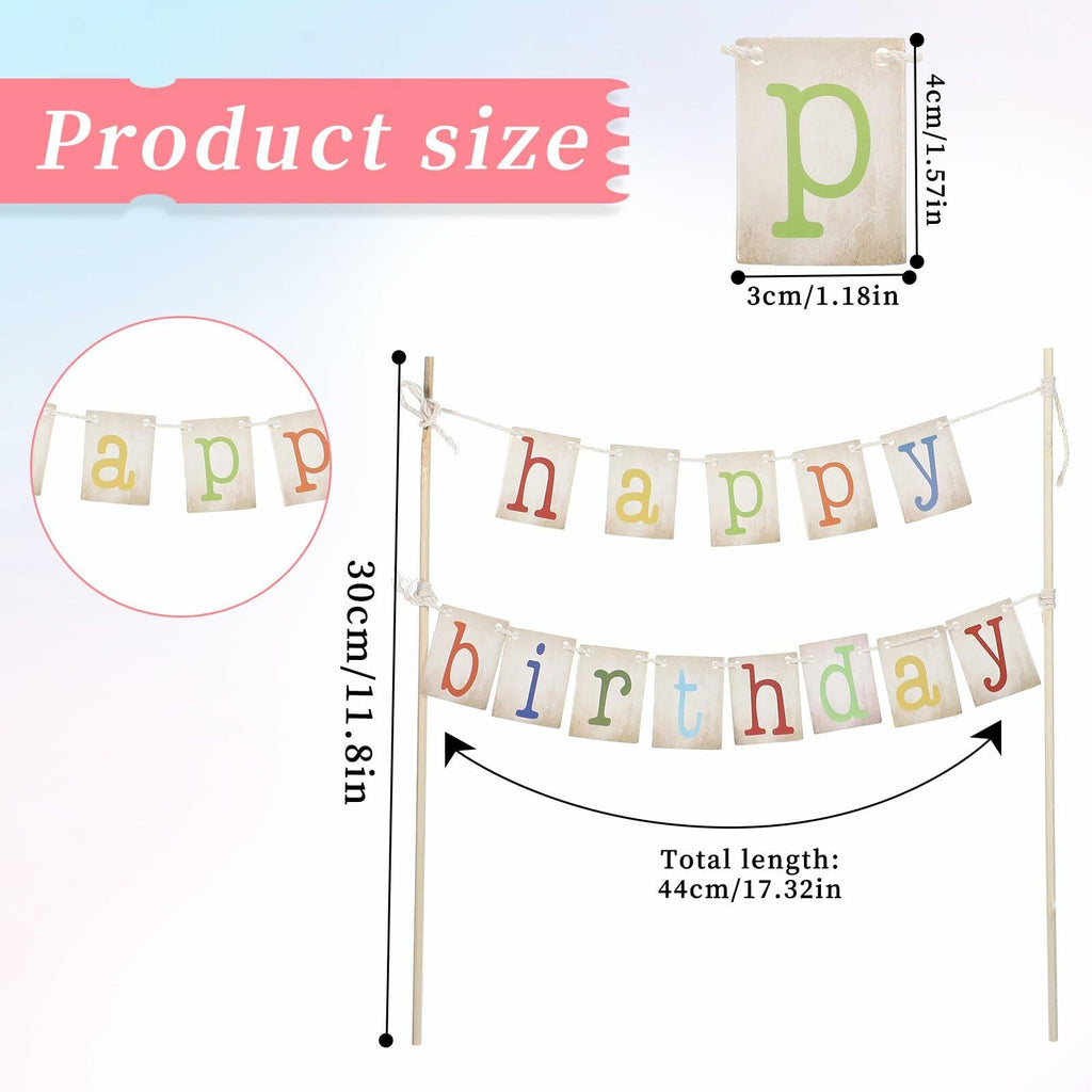 Cobee 2 Pcs Happy Birthday Banner Pull Flag Hanging Flags Party Decor Style B