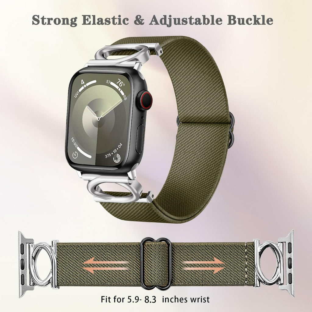 Double-C Nylon Band for Apple Watch 41/45mm Adjustable Strap Sage Green