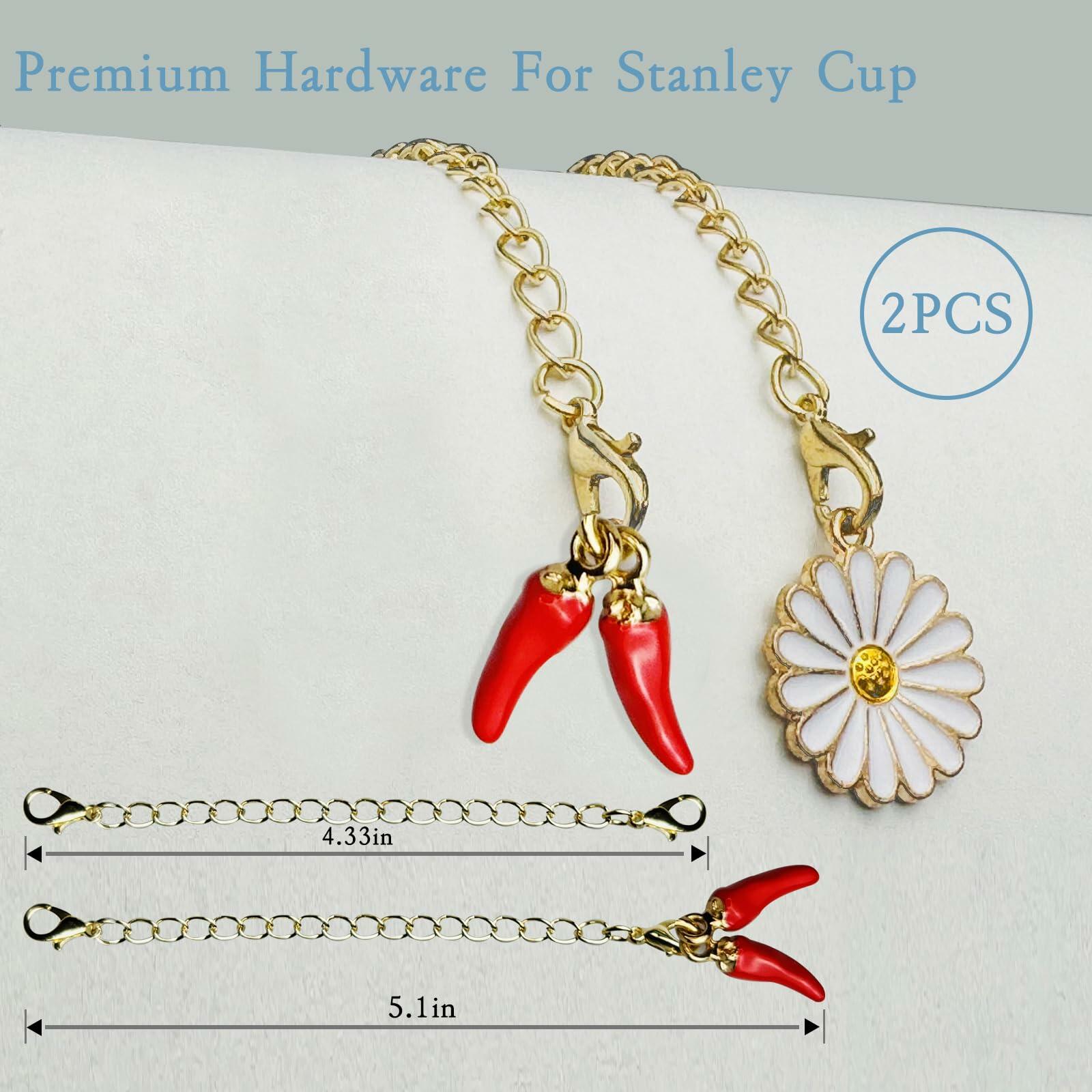 Stanley 4PCS Straw Cover Caps & 2PCS Charm Chains for 30oz/40oz Tumblers