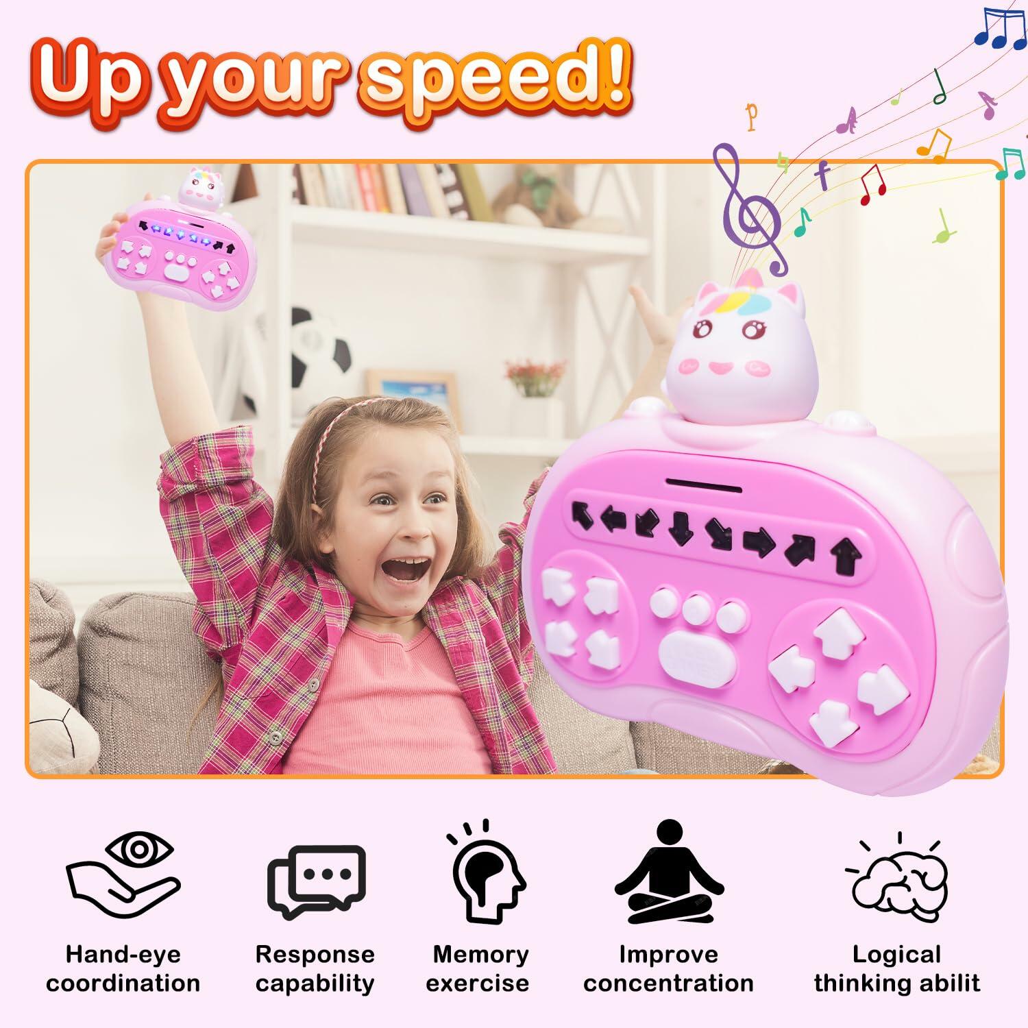 [Like New] ROUSKY Hand-Held Rhythm Master Dance Machine Educational Toy Unicorn Yellow