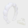 A New Day Headband & Claw Hair Clip Set Ivory 2pc White