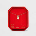 A New Day™ 14K Gold Plated Cubic Zirconia Halo Pear Bow Pendant Necklace
